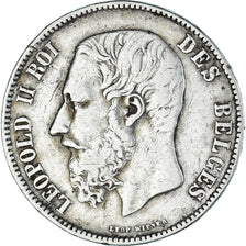 Coin, Belgium, Leopold II, 5 Francs, 5 Frank, 1874, VF(30-35), Silver, KM:24