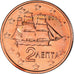 Grécia, 2 Euro Cent, 2009, Athens, AU(55-58), Aço Cromado a Cobre, KM:182