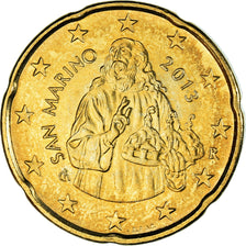San Marino, 20 Euro Cent, 2013, Rome, AU(55-58), Brass, KM:483