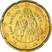 San Marino, 20 Euro Cent, 2013, Rome, AU(55-58), Brass, KM:483