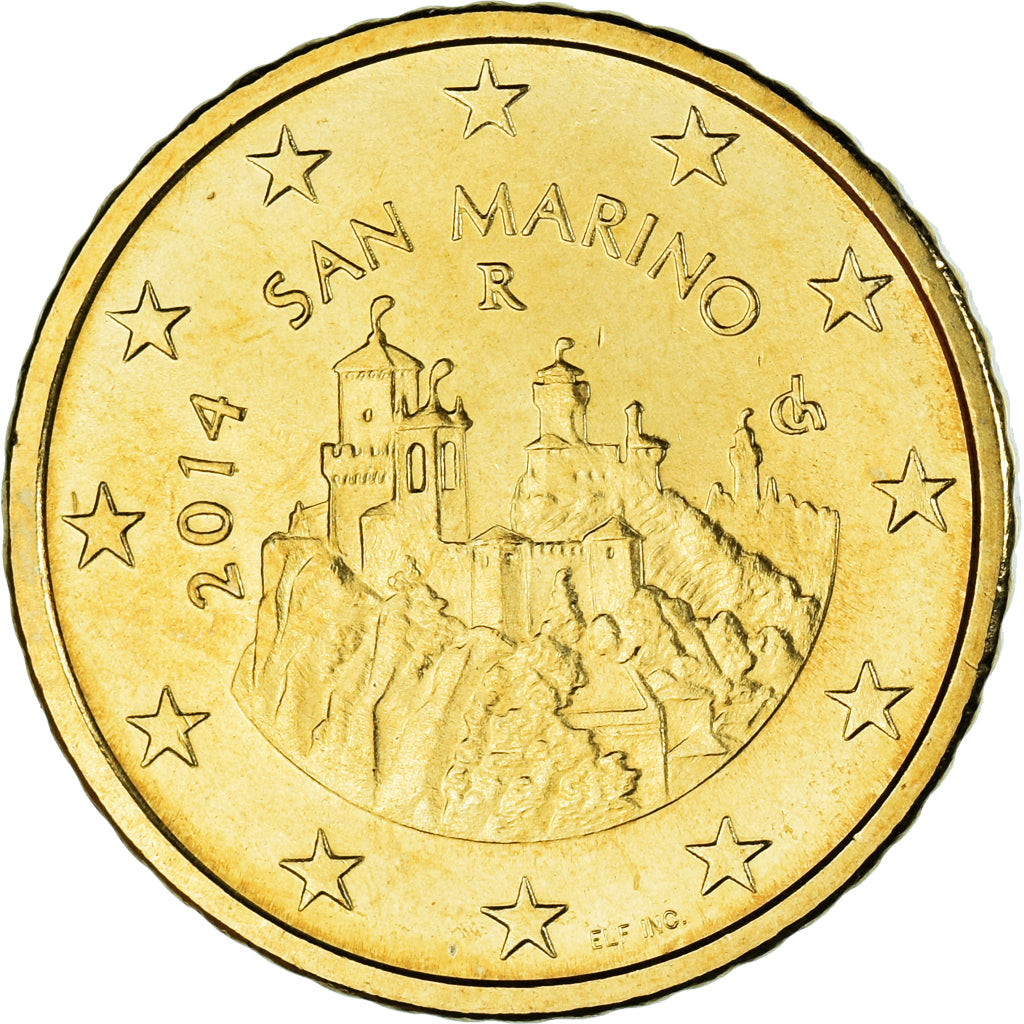 San Marino, 50 Euro Cent, 2014, Rome, MS(60-62), Brass, KM:484