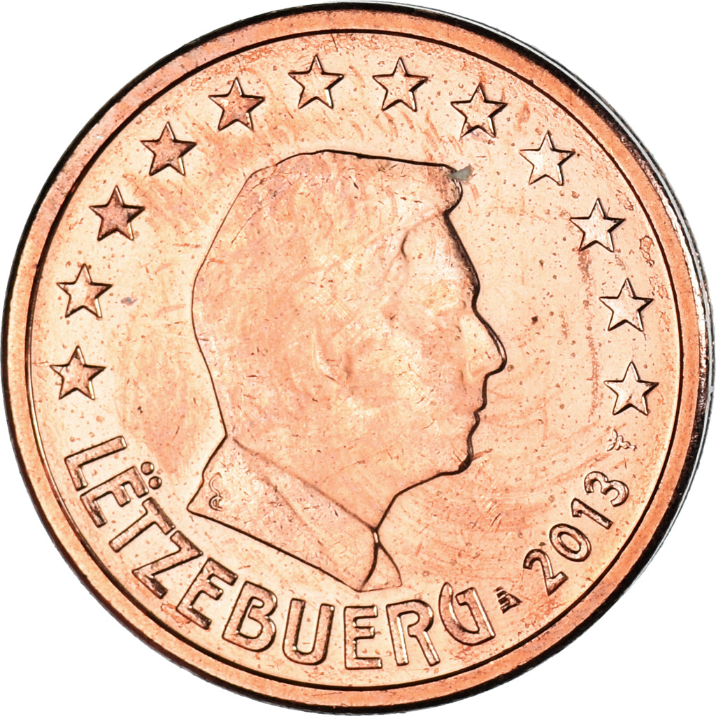 Luxemburgo, 2 Euro Cent, 2013, AU(55-58), Aço Cromado a Cobre, KM:76