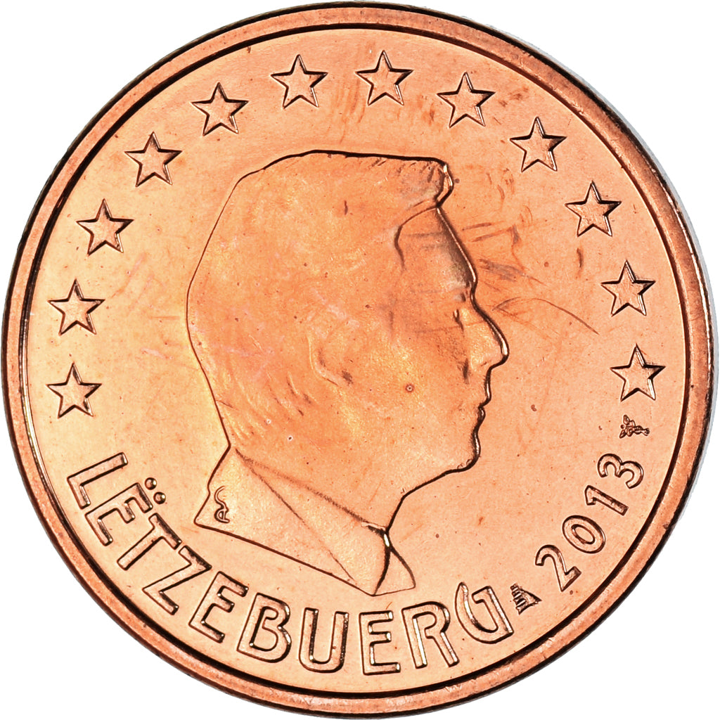 Luxemburgo, 5 Euro Cent, 2013, AU(55-58), Aço Cromado a Cobre, KM:77