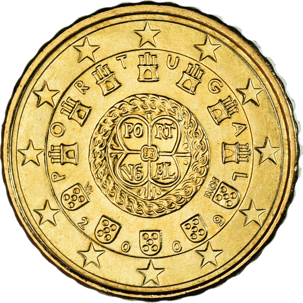Portugal, 10 Euro Cent, 2009, Lisbon, AU(55-58), Mosiądz, KM:763