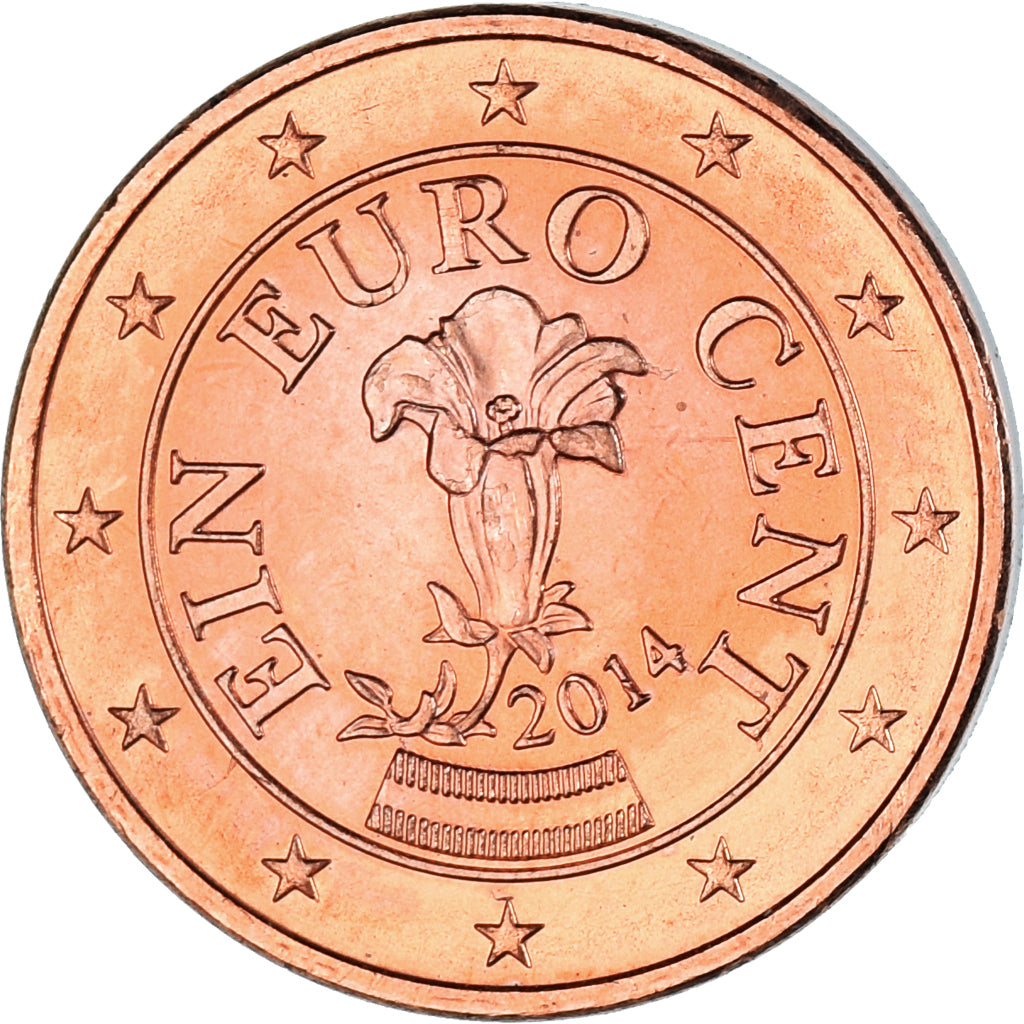 Austria, Euro Cent, 2014, Vienna, AU(55-58), Miedź platerowana stalą, KM:3082