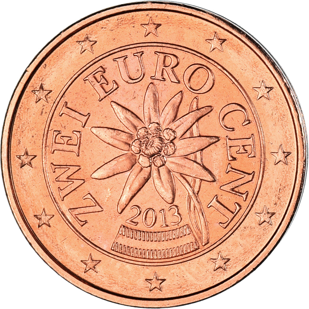 Austria, 2 Euro Cent, 2013, Vienna, SPL-, Acciaio placcato rame, KM:3083