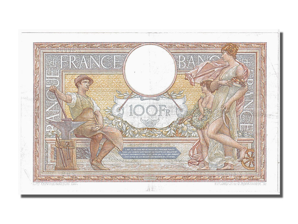 France, 100 Francs, 100 F 1908-1939 ''Luc Olivier Merson'', 1935, KM #78c,...