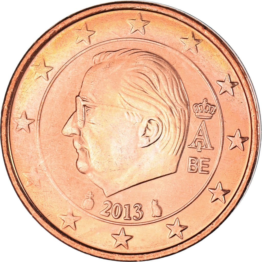 Belgium, 2 Euro Cent, 2013, Brussels, AU(55-58), Copper Plated Steel, KM:275