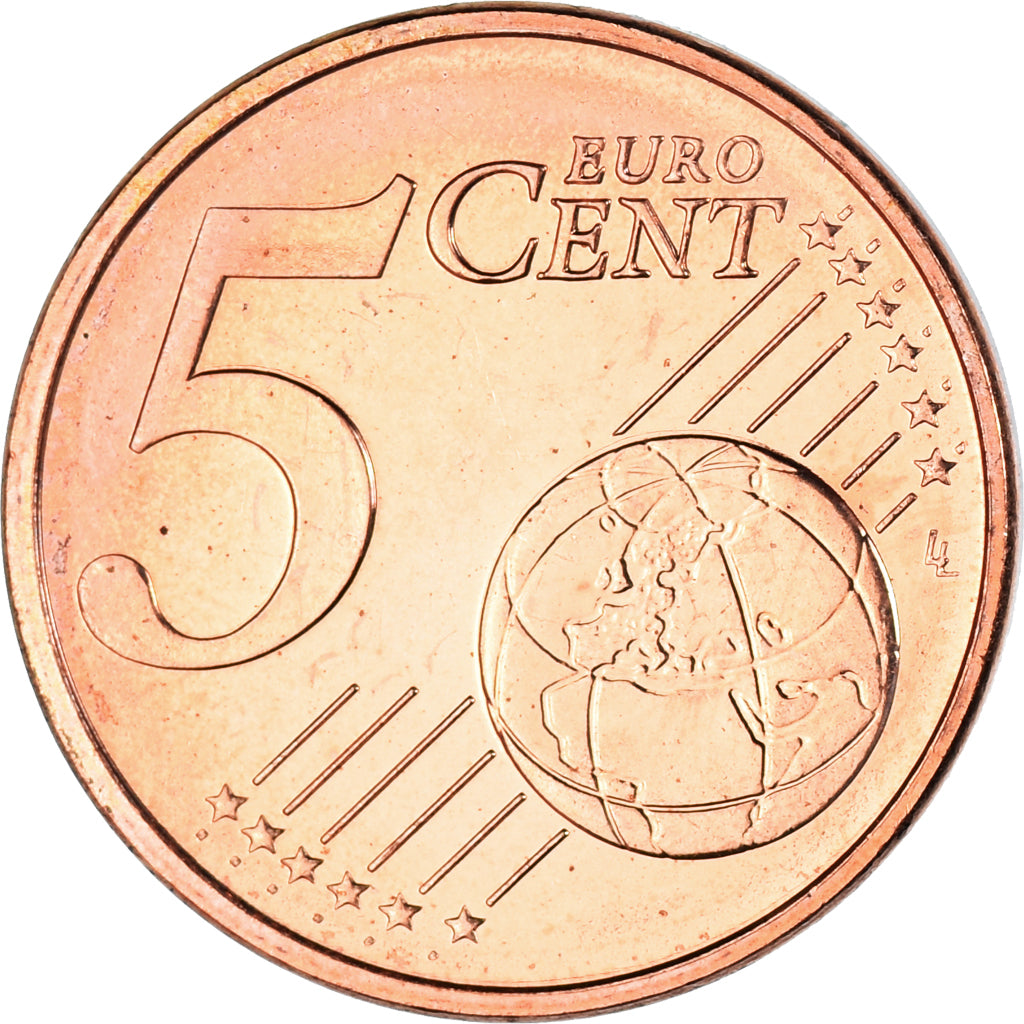 Niemcy - RFN, 5 Euro Cent, 2013, Stuttgart, AU(55-58), Miedź platerowana