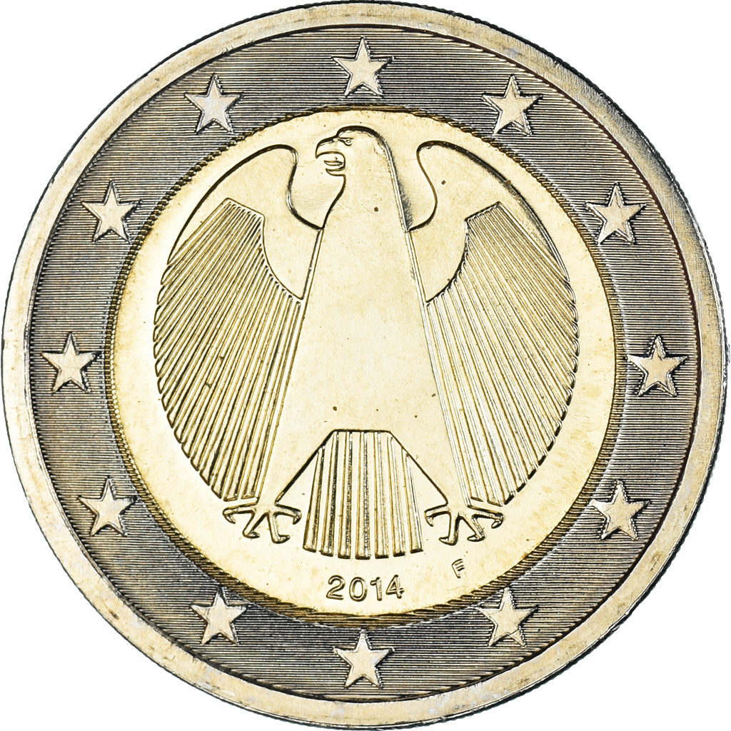 GERMANY - FEDERAL REPUBLIC, 2 Euro, 2014, Stuttgart, MS(60-62), Bi-Metallic