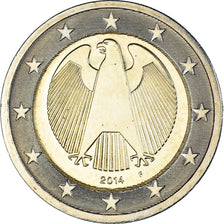 GERMANY - FEDERAL REPUBLIC, 2 Euro, 2014, Stuttgart, MS(60-62), Bi-Metallic
