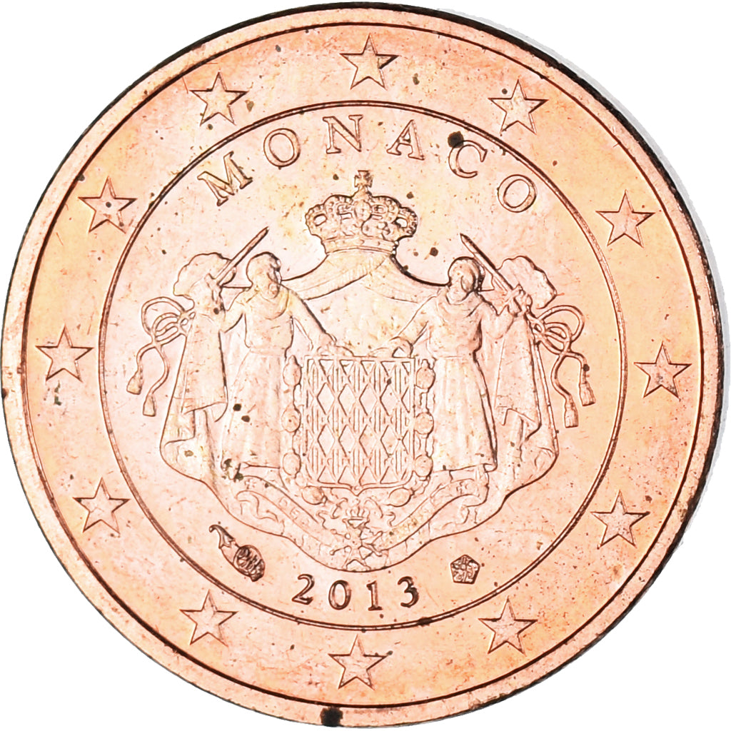 Monaco, Euro Cent, 2013, AU(55-58), Copper Plated Steel, Gadoury:MC184