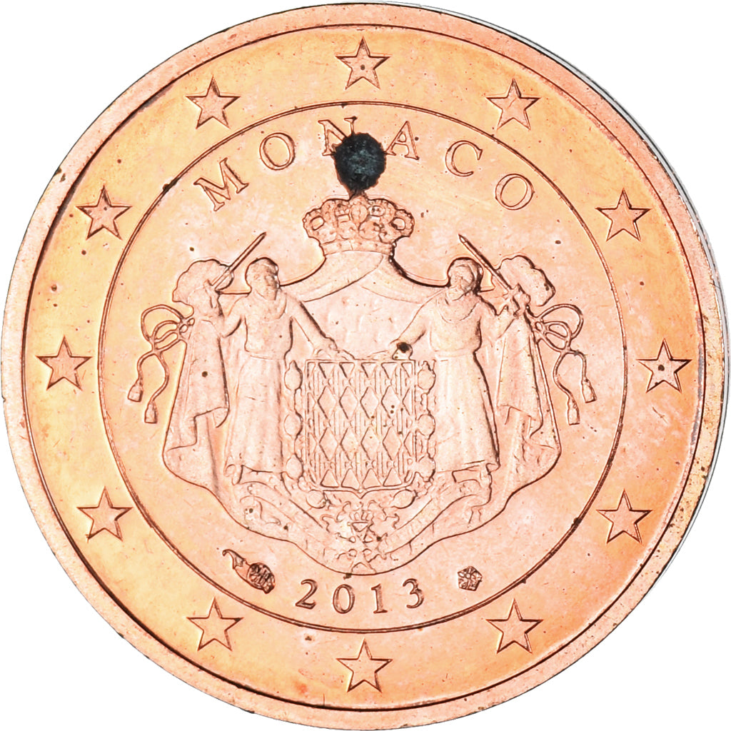 Monaco, 2 Euro Cent, 2013, AU(50-53), Copper Plated Steel, Gadoury:MC185
