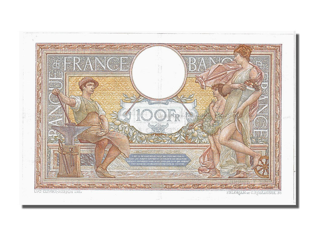 France, 100 Francs, 100 F 1908-1939 ''Luc Olivier Merson'', 1935, KM #78c,...