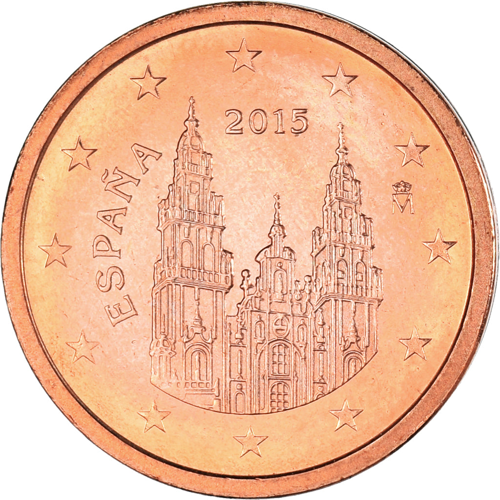 Spanien, 2 Euro Cent, 2015, Madrid, VZ, Copper Plated Steel, KM:1145