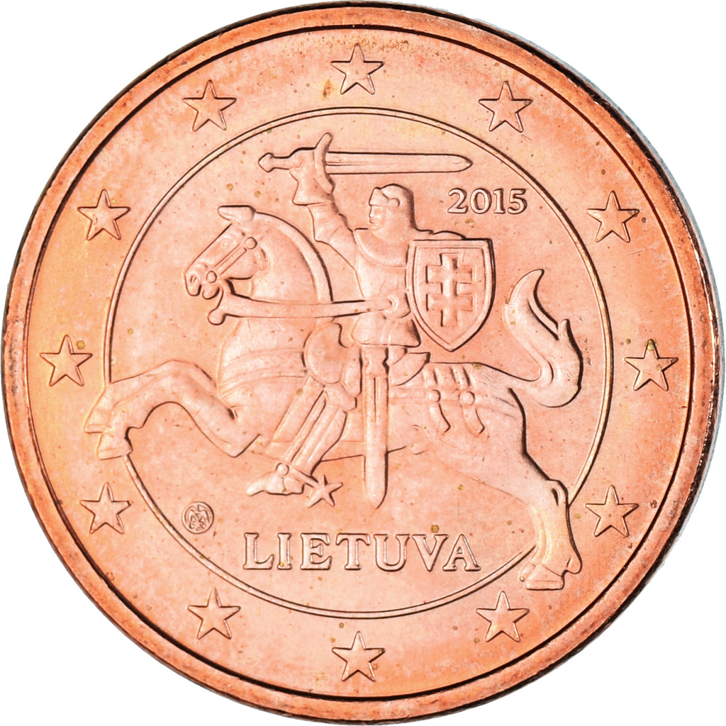 Lithouwen, 5 Euro Cent, 2015, PR, Copper Plated Steel, KM:207