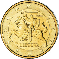 Lithuania, 10 Euro Cent, 2015, AU(55-58), Brass, KM:208