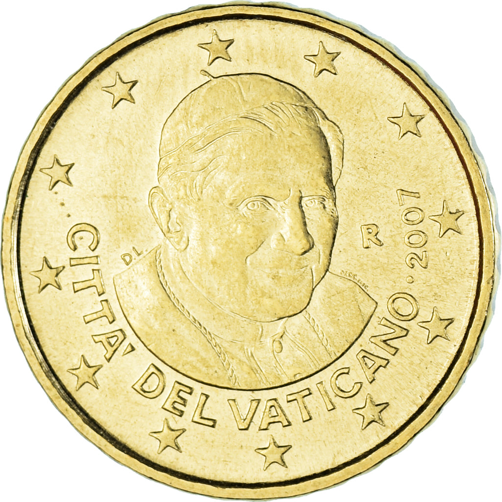 CIDADE DO VATICANO, 10 Euro Cent, 2007, Rome, AU(55-58), Latão, KM:378