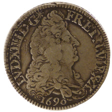 FRANCE, Écu aux 8 L, Ecu, 1690, Paris, KM #275.1, VF(30-35), Silver, Gadoury ...
