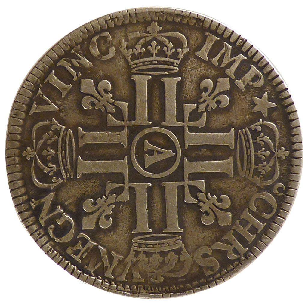 FRANCE, Écu aux 8 L, Ecu, 1690, Paris, KM #275.1, VF(30-35), Silver, Gadoury ...