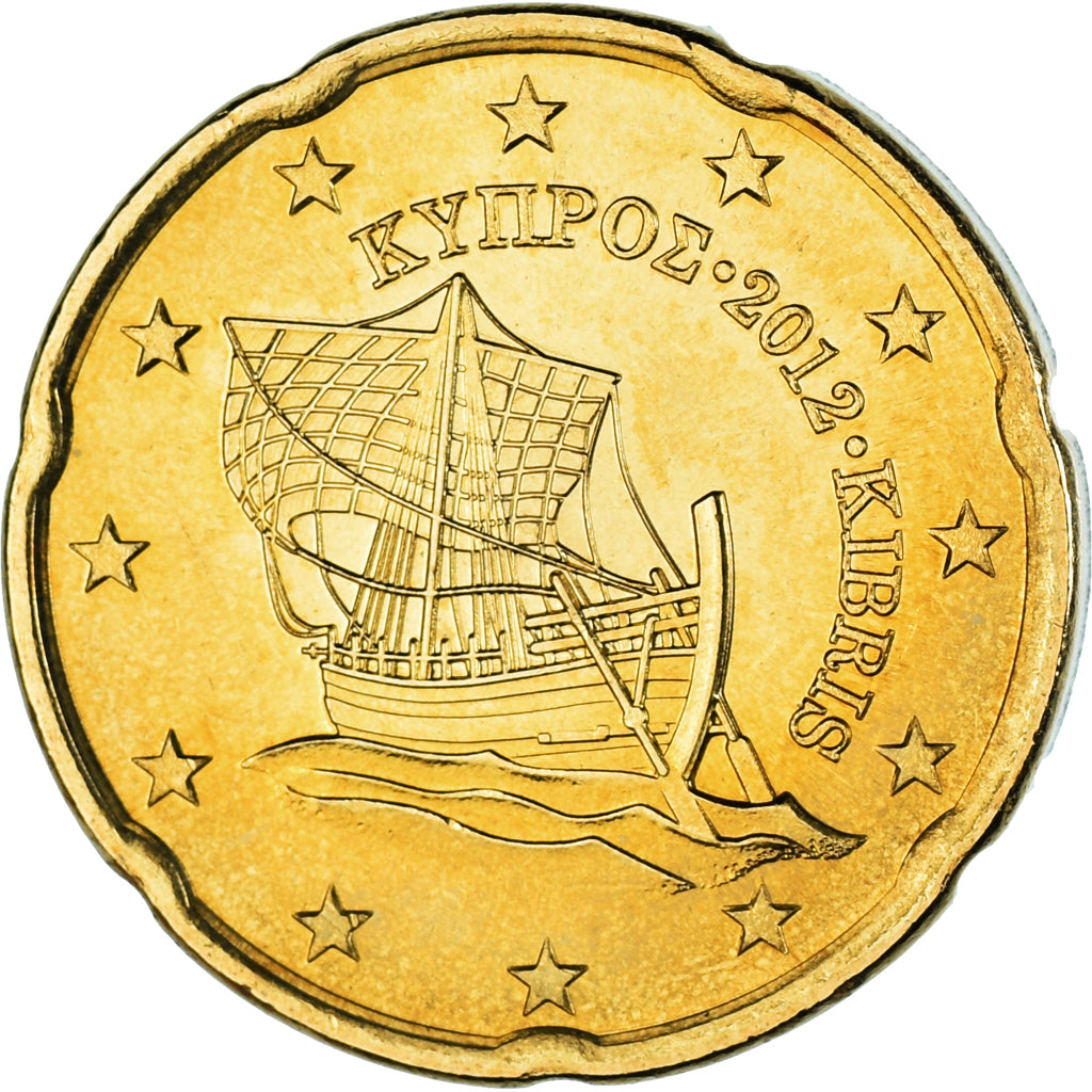 Zypern, 20 Euro Cent, 2012, VZ, Messing, KM:82