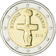 Chipre, 2 Euro, 2012, MS(60-62), Bimetálico, KM:85