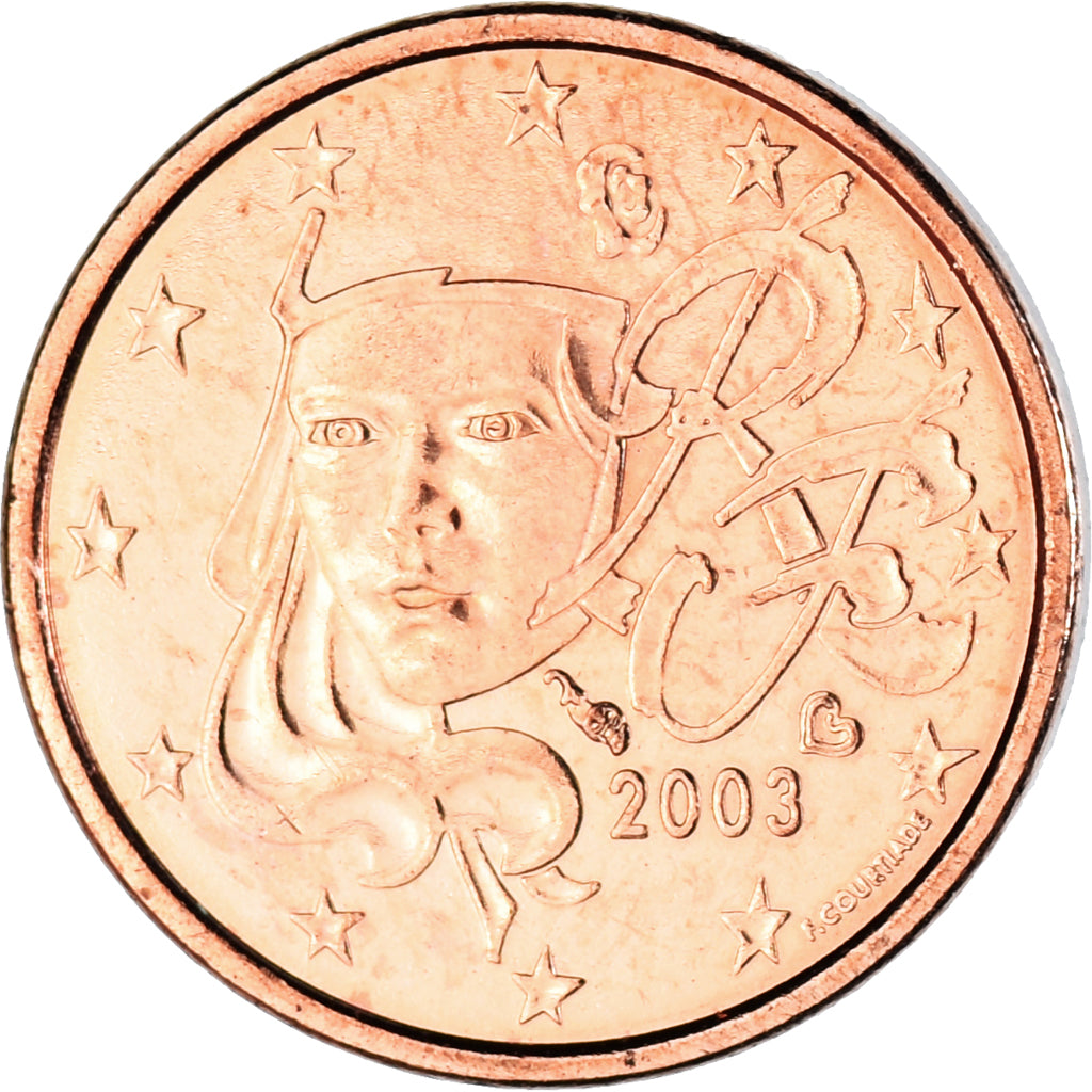 France, Euro Cent, 2003, Paris, AU(55-58), Copper Plated Steel, Gadoury:1