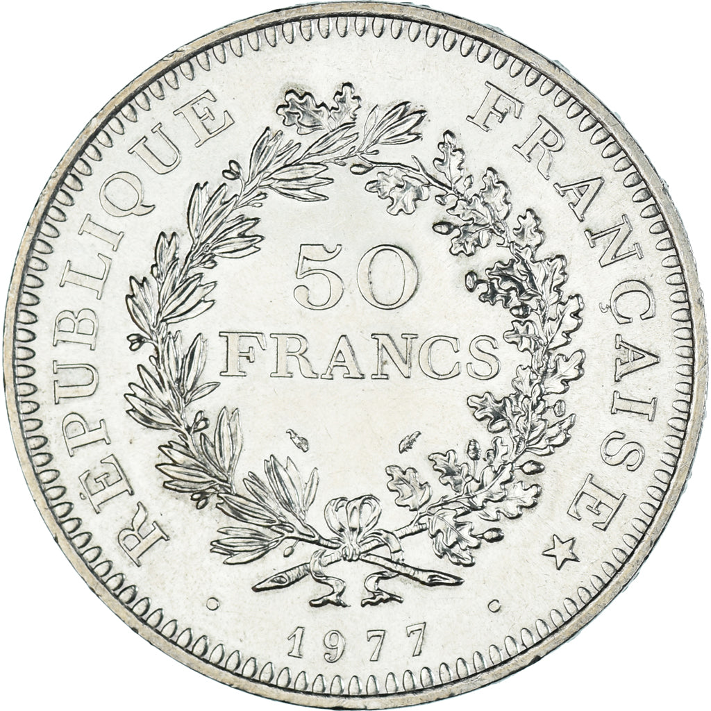 Coin, France, Hercule, 50 Francs, 1977, Paris, AU(55-58), Silver, KM:941.1
