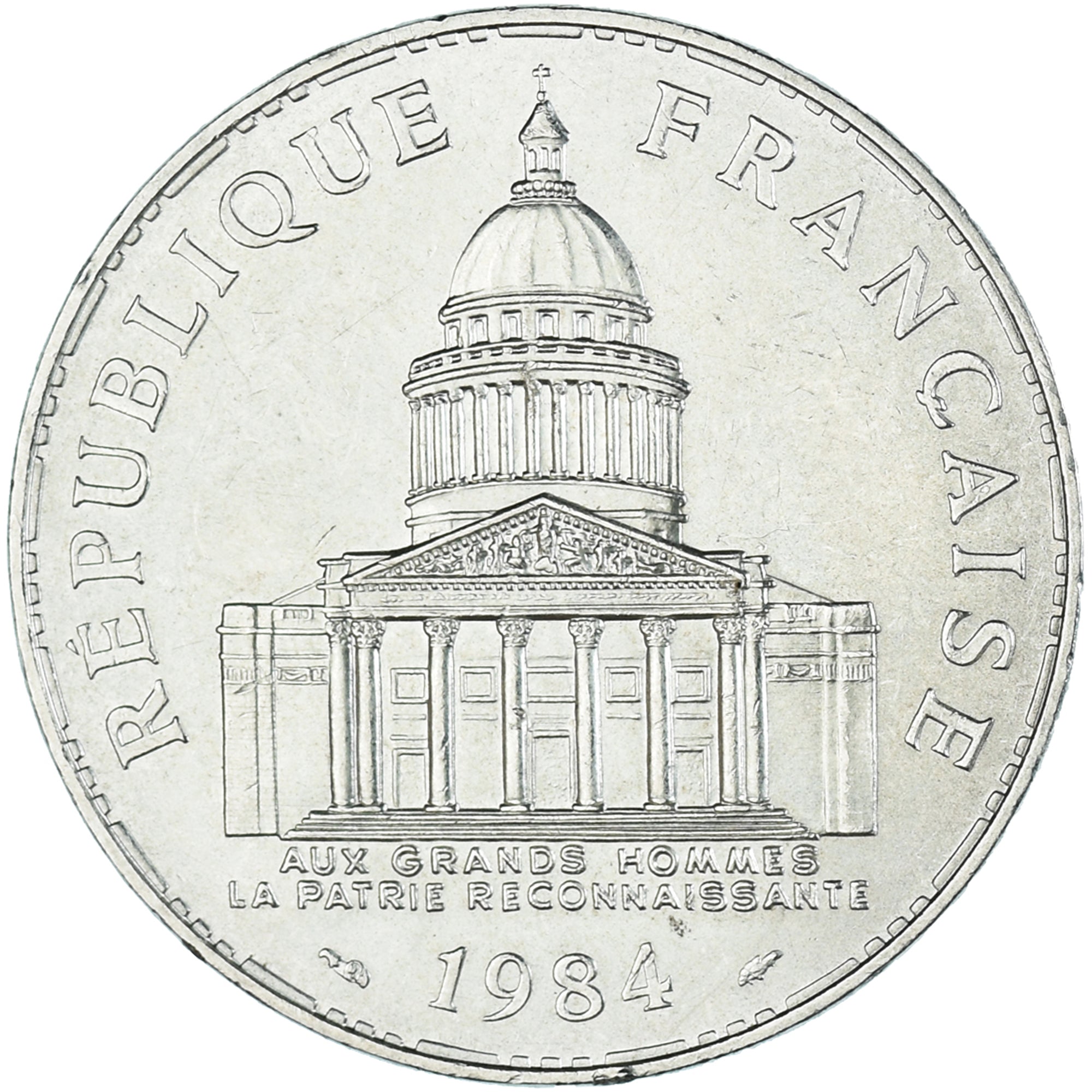Moneta, Francja, Panthéon, 100 Francs, 1984, Paris, AU(55-58), Srebro