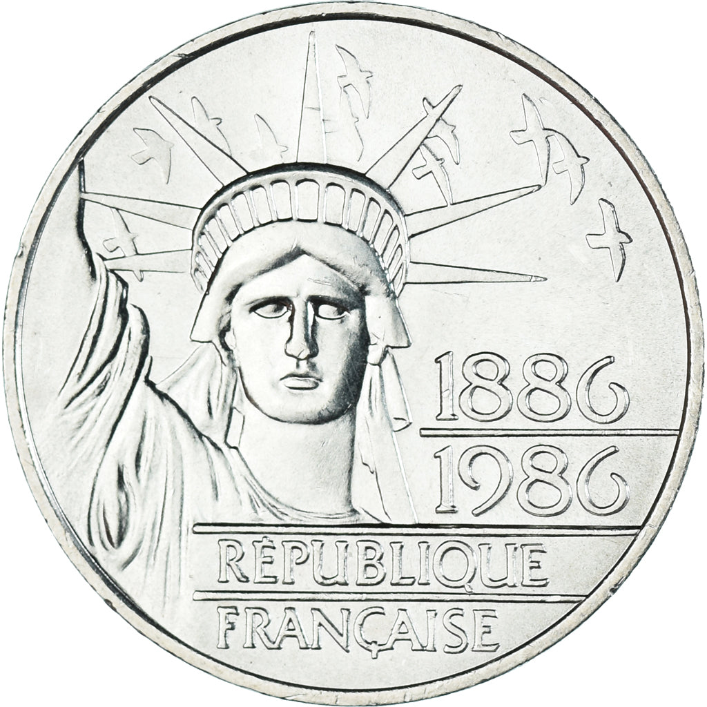 Munten, Frankrijk, Statue de la Liberté, 100 Francs, 1986, Paris, PR+, Zilver