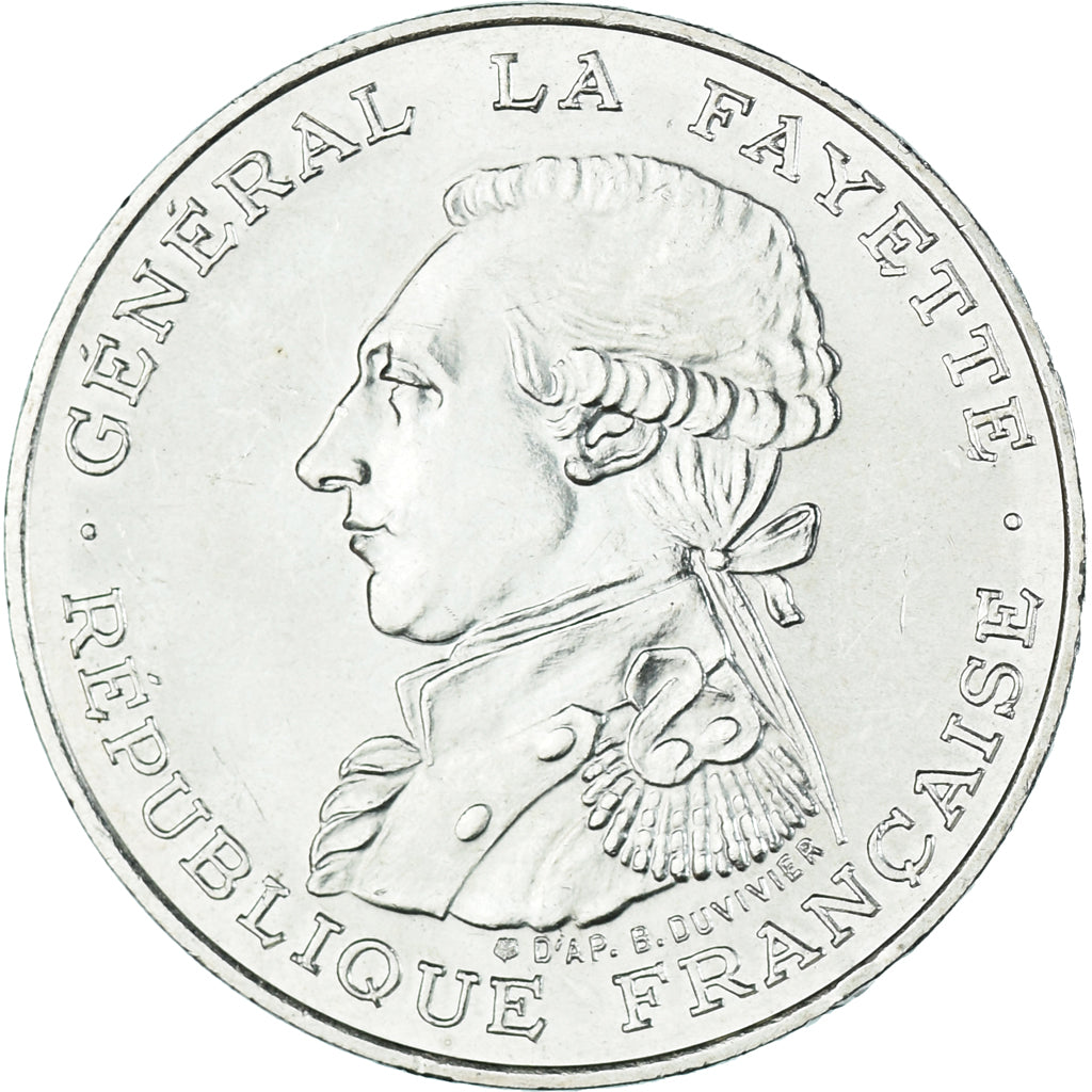 Munten, Frankrijk, Lafayette, 100 Francs, 1987, Paris, PR+, Zilver, KM:962