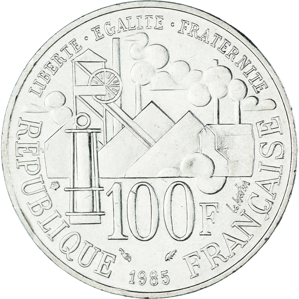 Münze, Frankreich, Germinal, 100 Francs, 1985, Paris, VZ+, Silber, KM:957