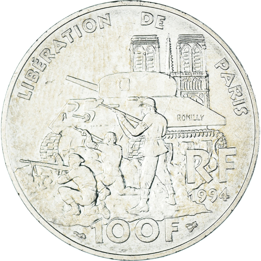 Münze, Frankreich, Libération de Paris, 100 Francs, 1994, Paris, VZ+, Silber