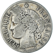 Coin, France, Cérès, 2 Francs, 1887, Paris, VF(20-25), Silver, KM:817.1
