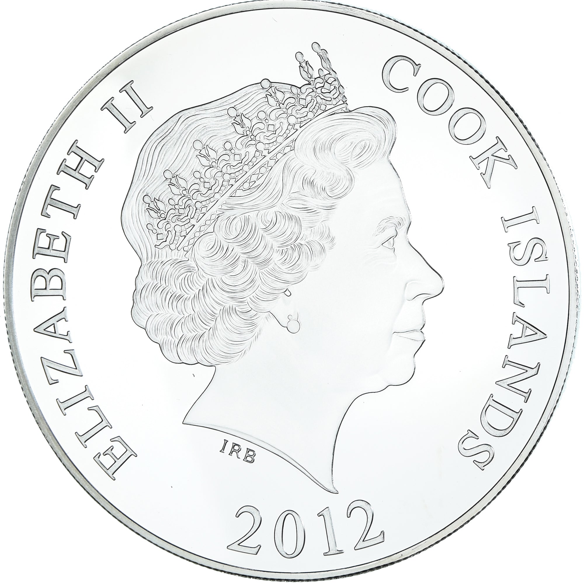 Moeda, Ilhas Cook, Elizabeth II, 10 Dollars, 2012, Mint of Norway, UNC, Prata