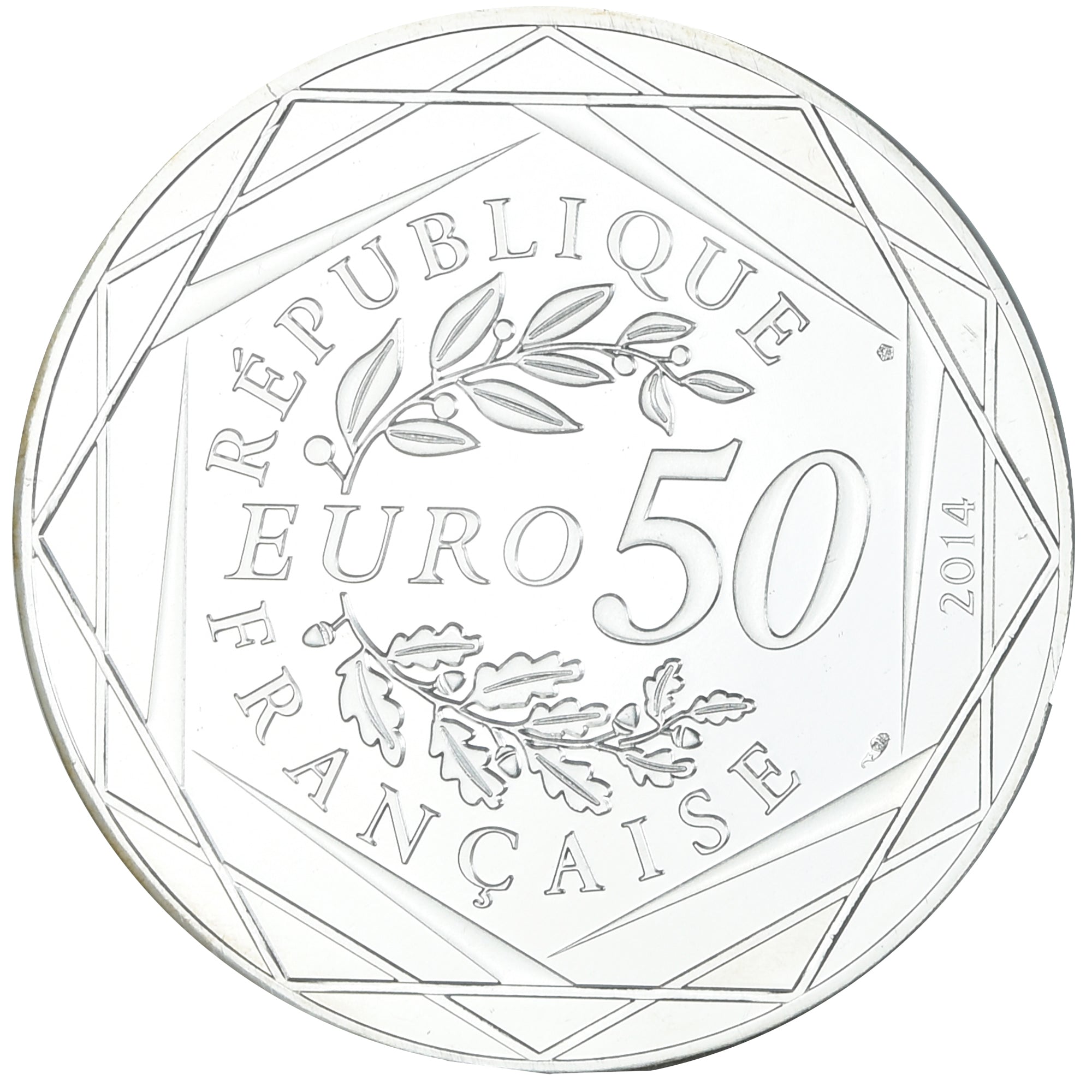 France, 50 Euro, 2014, Sempé, UNC, Silver, Gadoury:EU720