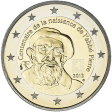 Francia, 2 Euro, 2012, Paris, Abbé Pierre, UNC, Bimetálico, KM:1894