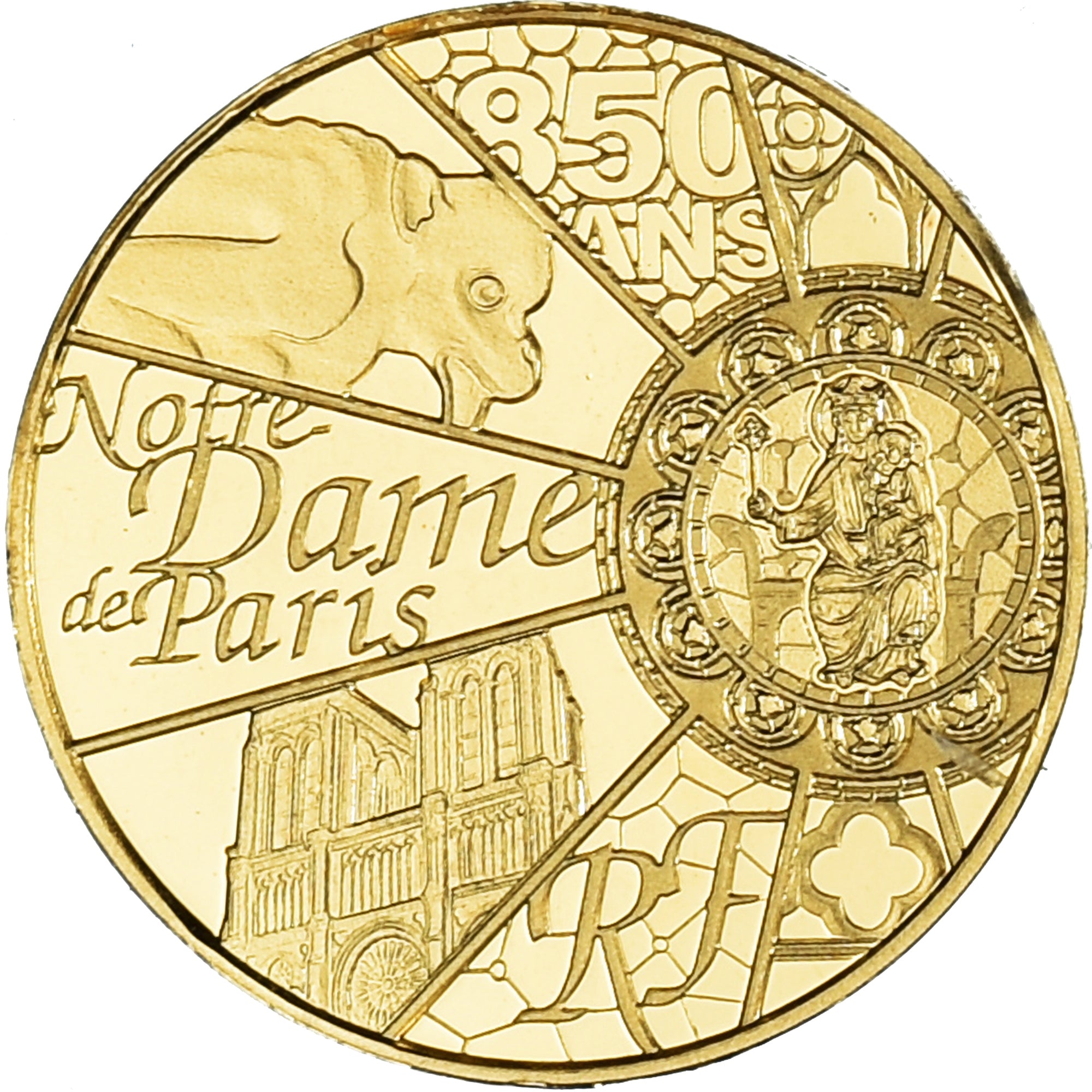 France, 5 Euro, 2013, Monnaie de Paris, Notre Dame de Paris, NEUF, Or