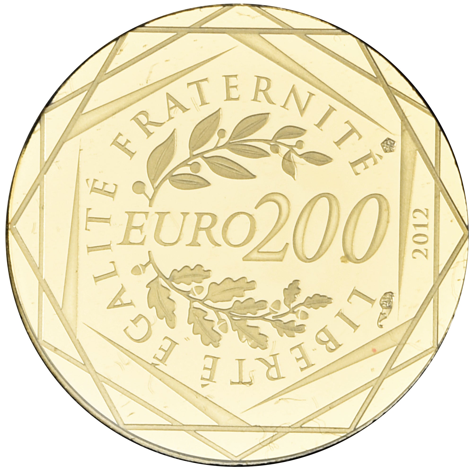 France, 200 Euro, 2012, Paris, Proof, UNC, Gold, Gadoury:EU515, KM:2074
