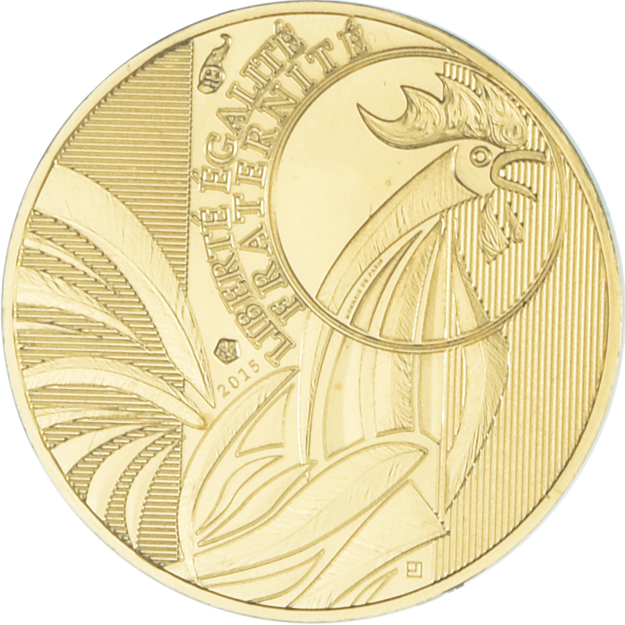 Francja, Année du Coq, 100 Euro, 2015, Paris, Proof, UNC, Złoto