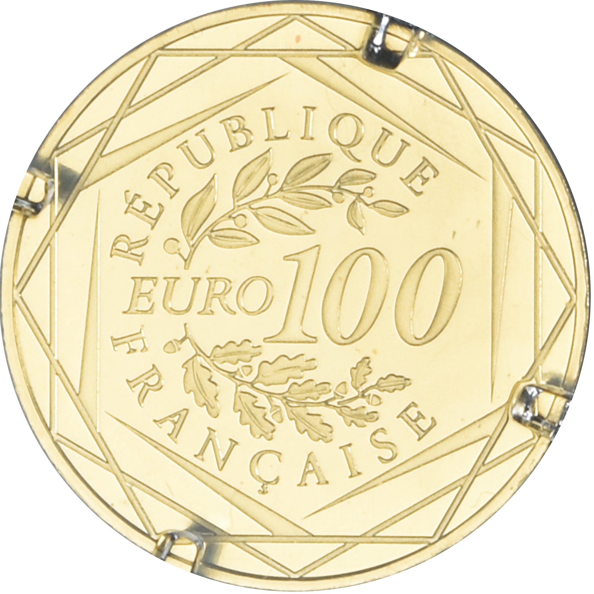 Francja, Année du Coq, 100 Euro, 2015, Paris, Proof, UNC, Złoto