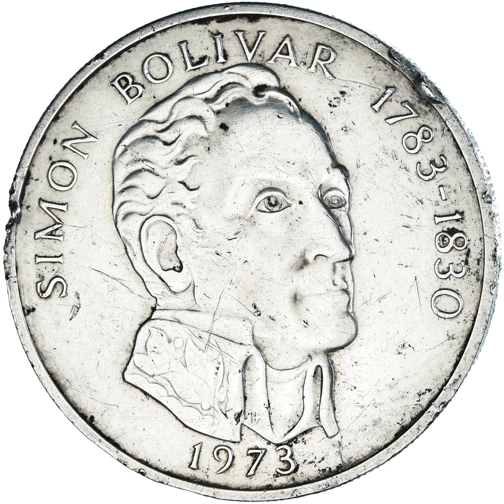 Coin, Panama, 20 Balboas, 1973, U.S. Mint, EF(40-45), Silver, KM:31