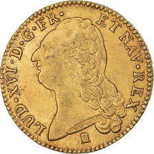 Monnaie, France, Louis XVI, Double louis d'or à la tête nue, 1786, Bordeaux