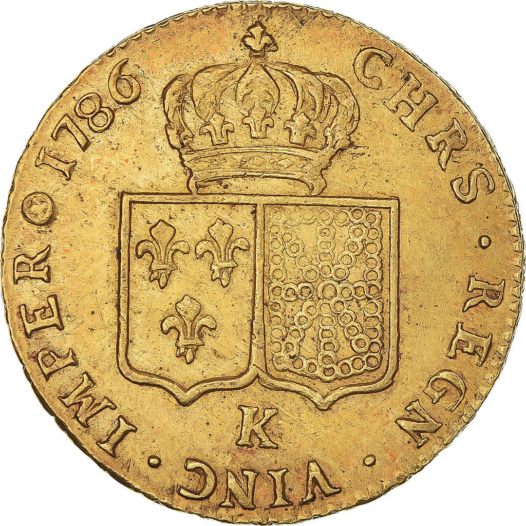 Monnaie, France, Louis XVI, Double louis d'or à la tête nue, 1786, Bordeaux