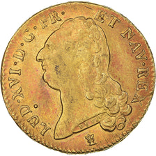 Coin, France, Louis XVI, Double louis d'or à la tête nue,1786, Limoges