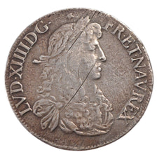 FRANCE, Écu au buste juvénile, ECU, 1665, Rennes, KM #211.5, VF(20-25), Silver,