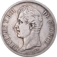Moneta, Francja, Charles X, 5 Francs, 1828, Lille, VF(30-35), Srebro, KM:728.13