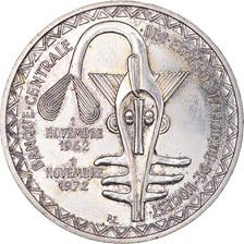 Coin, West African States, 500 Francs, 1972, AU(55-58), Silver, KM:7