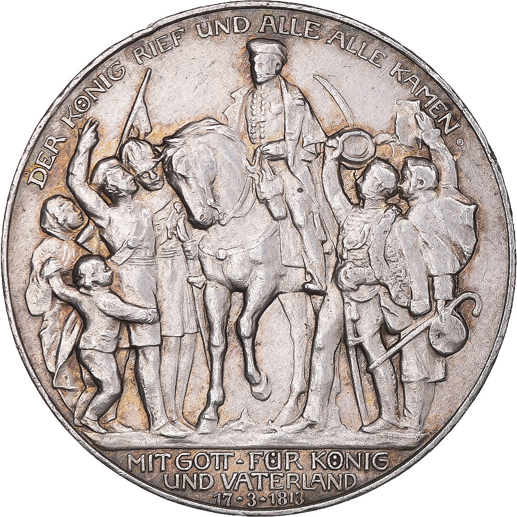 Coin, GERMANY - EMPIRE, Wilhelm II, 3 Mark, 1913, Berlin, EF(40-45), Silver
