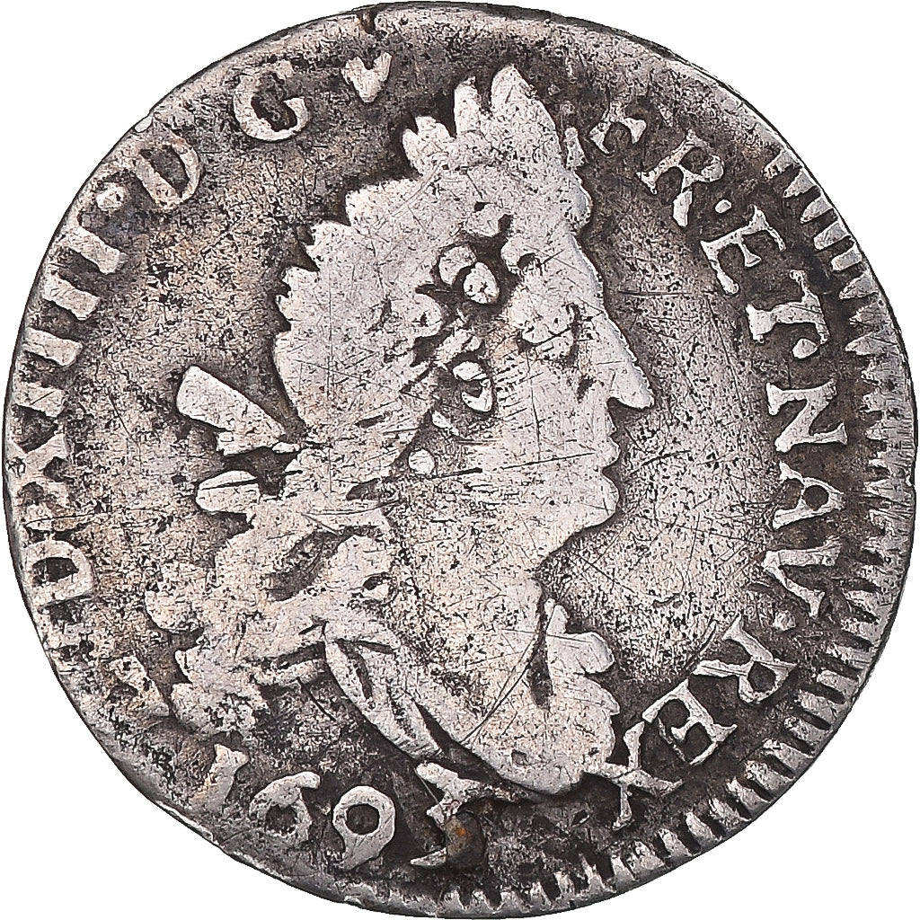 Münze, Frankreich, Louis XIV, 4 Sols aux 2 L, 1693, Troyes, réformé, S+
